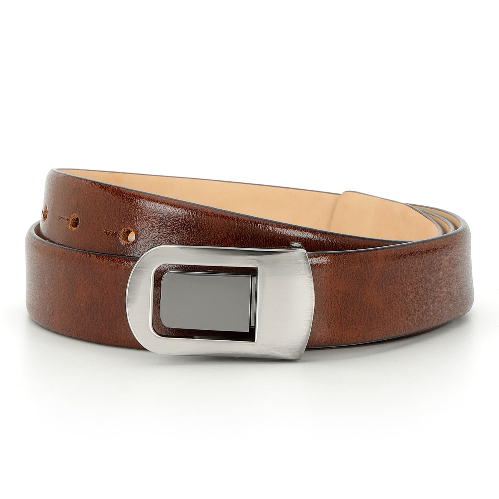 GIL Genuine Leather Brown Belt for Men Perfect for Formal and Casual Wear with Adjustable Waistband Buckle, Classic and Original Design Ideal for Jeans, Gifting, Office, Party or Daily Use