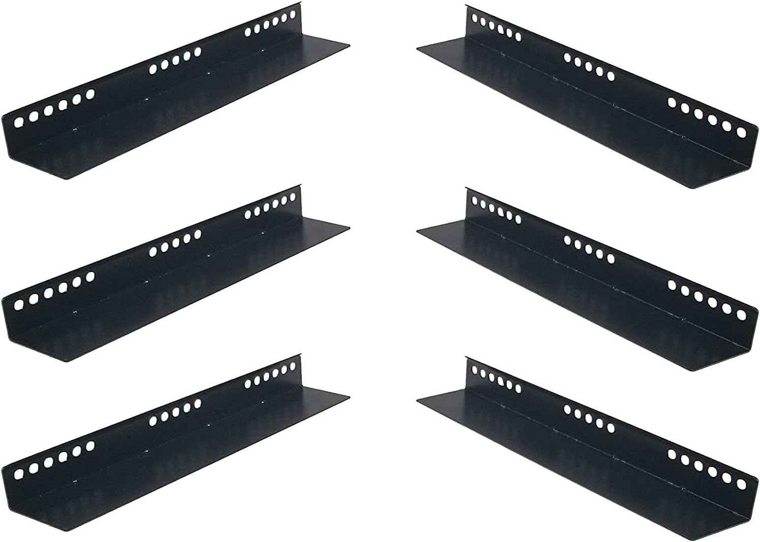 NetMax Rack Mount Supporting Server Shelf Rails L-Shape 13-inch depth, 3-Pair (6 pcs) Black