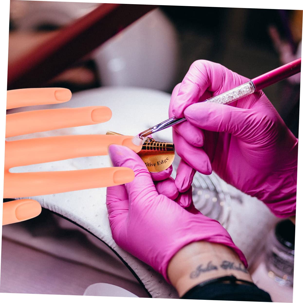 Bendable Silicone Prosthetic Hand Model for Nail Art Training Manicure Practice