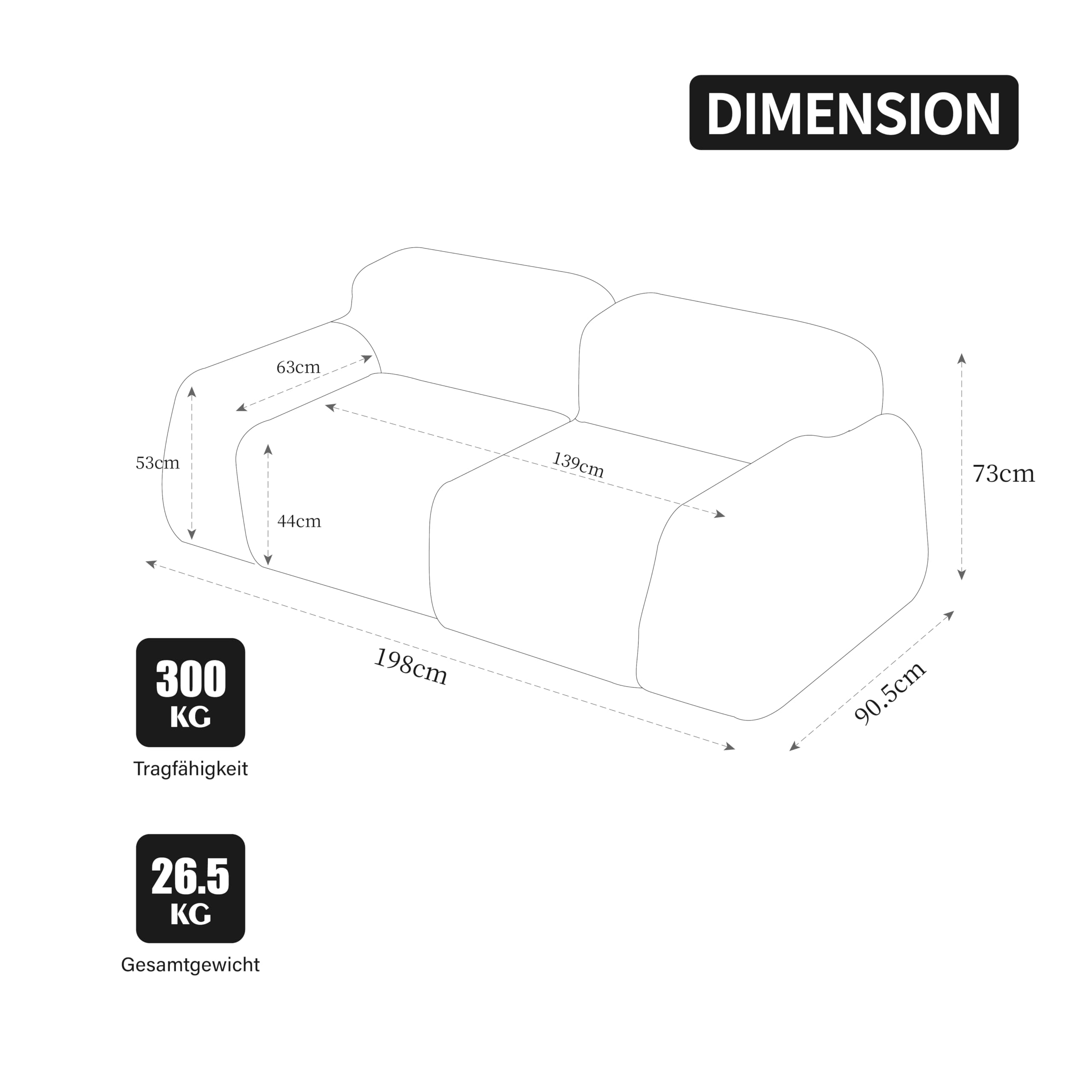 Divano modulare a compressione grigio in ciniglia con schiuma 30D altamente elastica, confezionato sottovuoto, senza montaggio, antiscivolo, adatto agli animali domestici e senza pelucchi