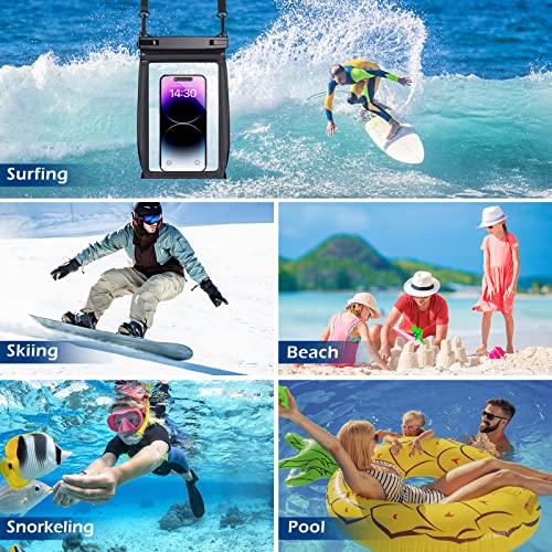 Large Floating Waterproof Phone Pouch [With Sealing Strip], Cell Phone Dry Bag Case For Iphone 14 13 12 Pro Max Galaxy S23 S22 All Phones, Universal Float Water Proof Bag For Beach Swimming Vacation #TOP6
