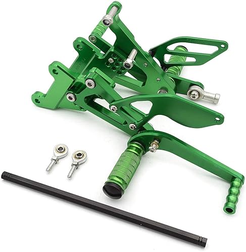 Miniatura 3 de Krace Juego de estriberas delanteras para motocicleta, reposapiés, pedales de cambio de freno, totalmente ajustables, apto para Yamaha YZF R6