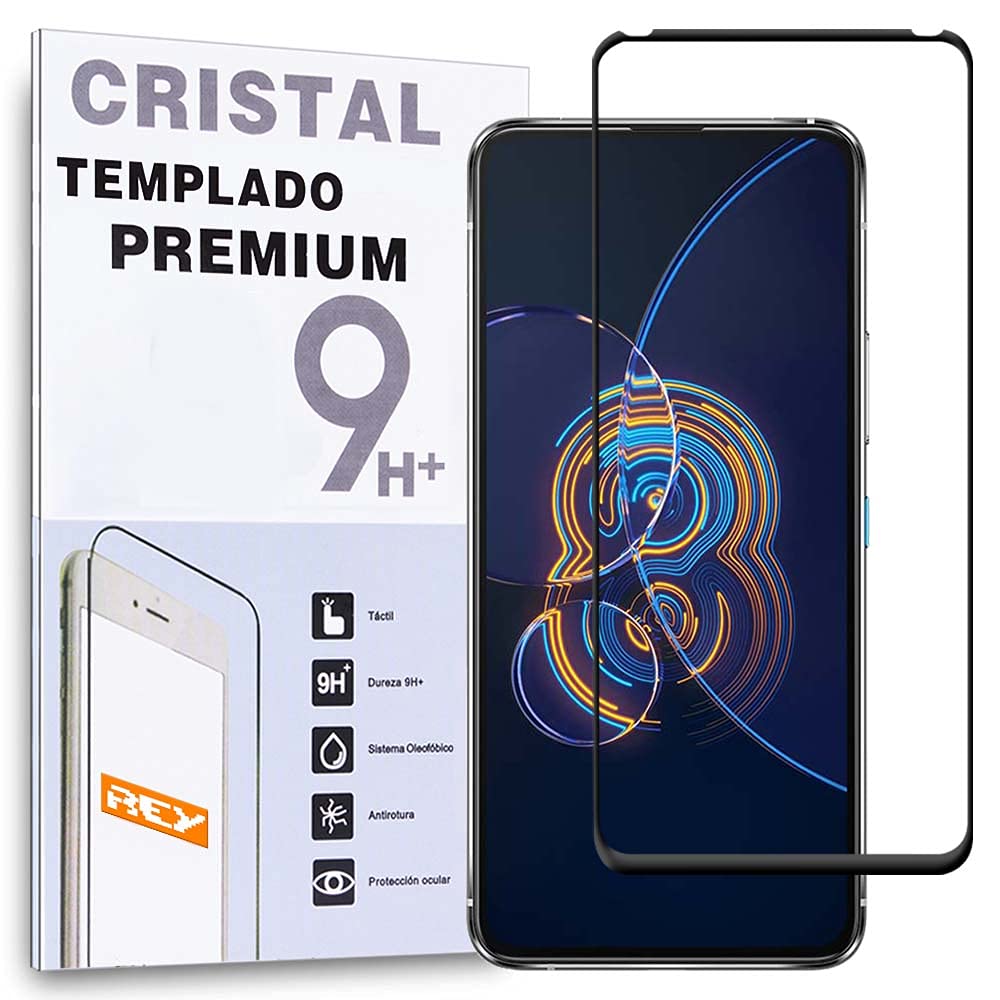 REY Pellicola salvaschermo 3D per ASUS ZENFONE 8, Nero, Vetro temperato, Copertura Completa, Pellicola Protettiva Protezione Schermo, 3D / 4D / 5D