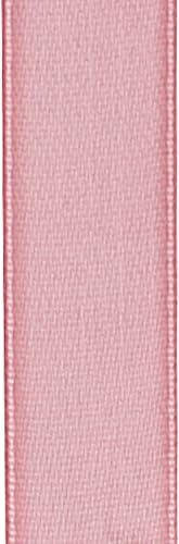 Miniatura 731 de Cinta de satén rosa polvoriento de doble cara de 1/4 pulgadas x 50 yardas, cintas de poliéster polvorientas para envolver regalos, cinta de tela