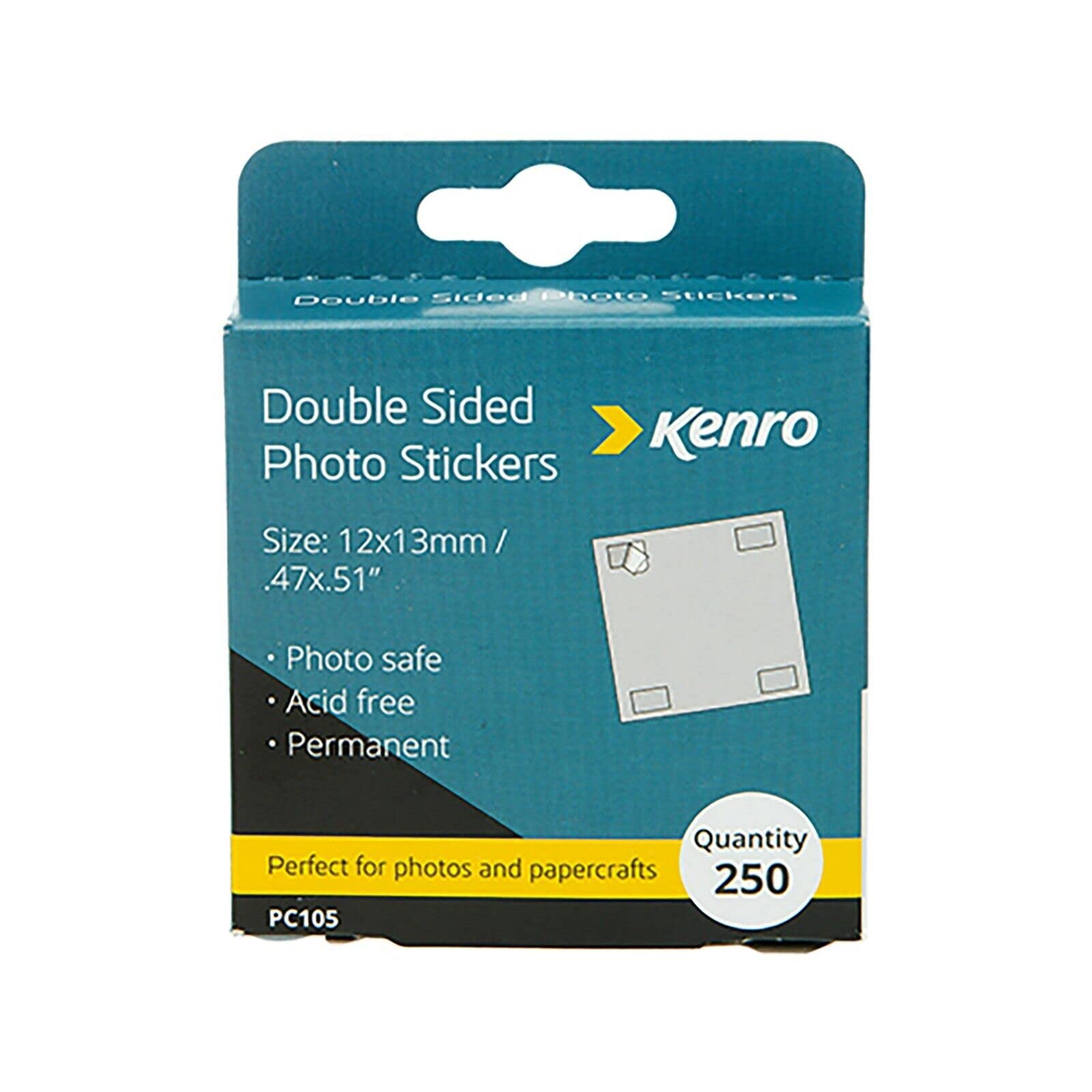 Kenro Double Sided Photo Stickers (Box of 250) - Double Sided Stickers for Sticking Photographs into Your Photo Album Scrapbook. Scrapbook Stickers for Scrapbooking Paper Crafts - PC105. — image 1