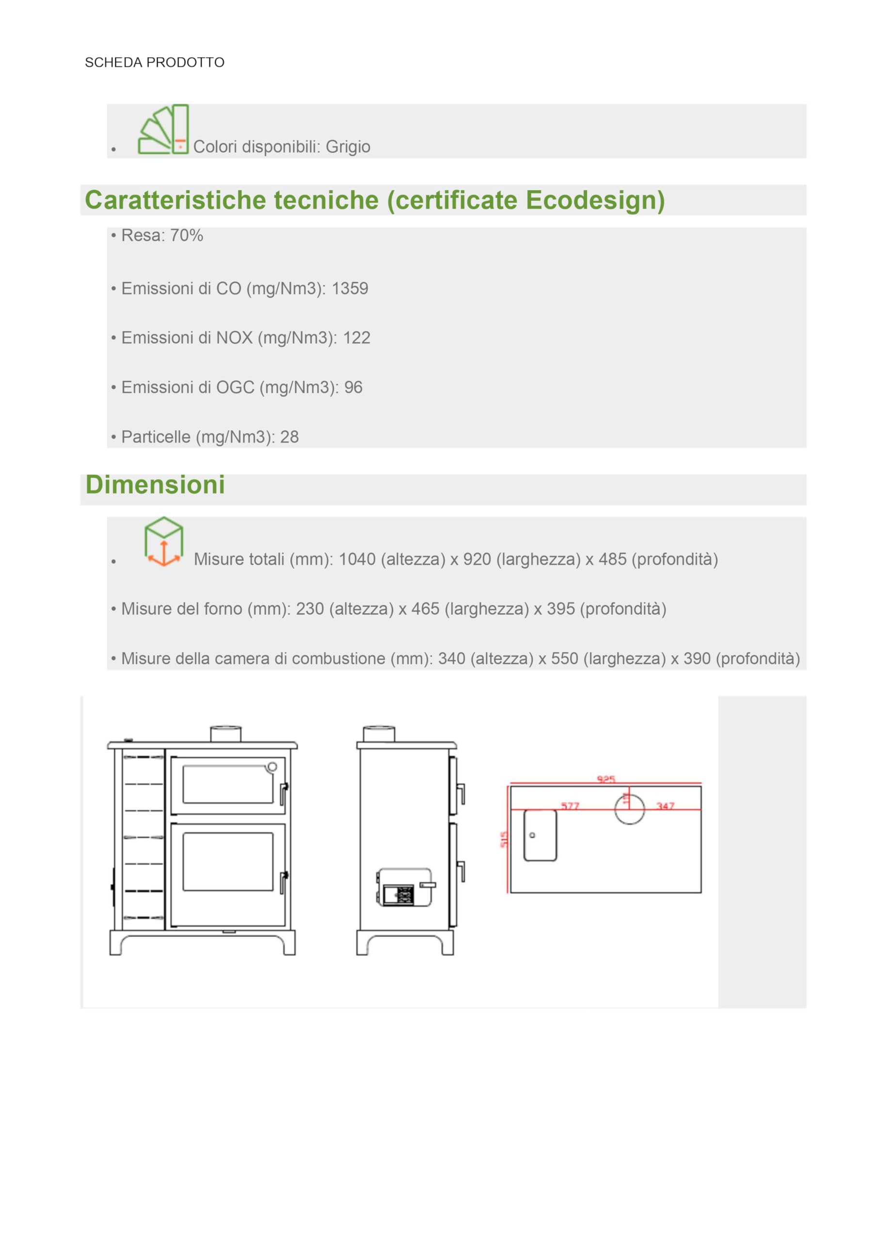 Stufa Policombustibile ECO VALLE con Forno – Funziona con Pellet, Nocciolino, Gusci di Mandorla, Legna – Ecodesign 2022 – Senza Elettricità
