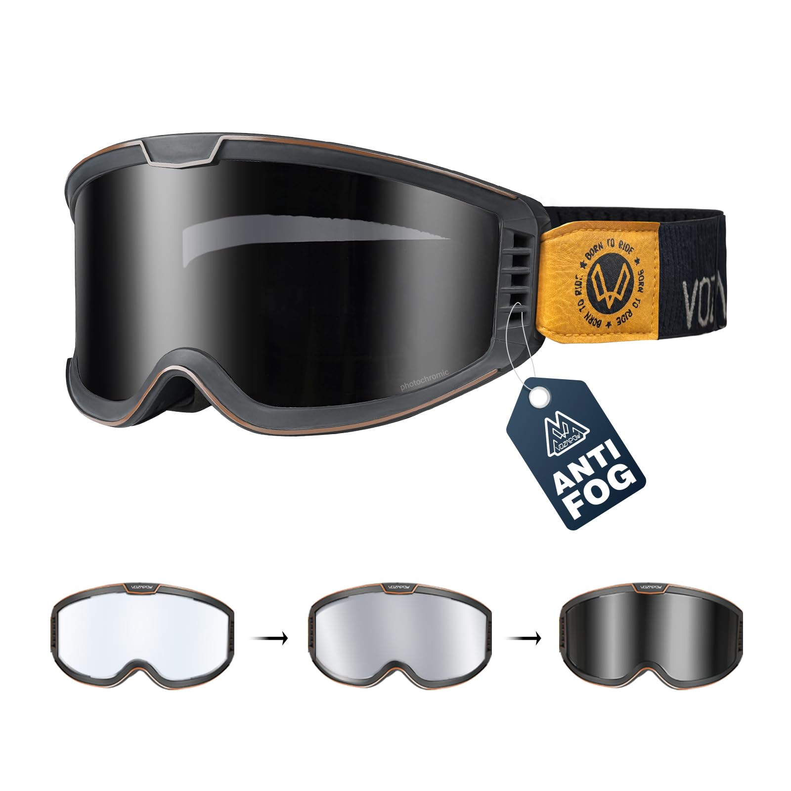 photochromic mx goggles VOZAPOW Motorcycle Anti Fog, OTG Dirt Bike Motocross Goggles UV Protection for Men Women Accessories : Automotive Bergamont E-Grandurance Elite 2021 Sub: Gear Oil Color:BLACK/GREY these ski goggles provide
