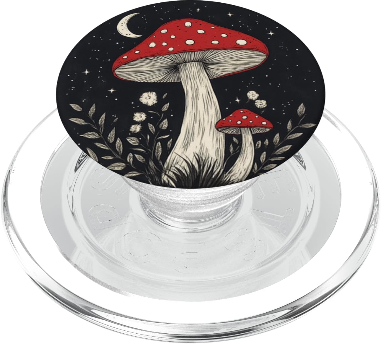 Dreamy Cottagecore Boho Aesthetic Mushroom Moon PopSockets PopGrip for MagSafe