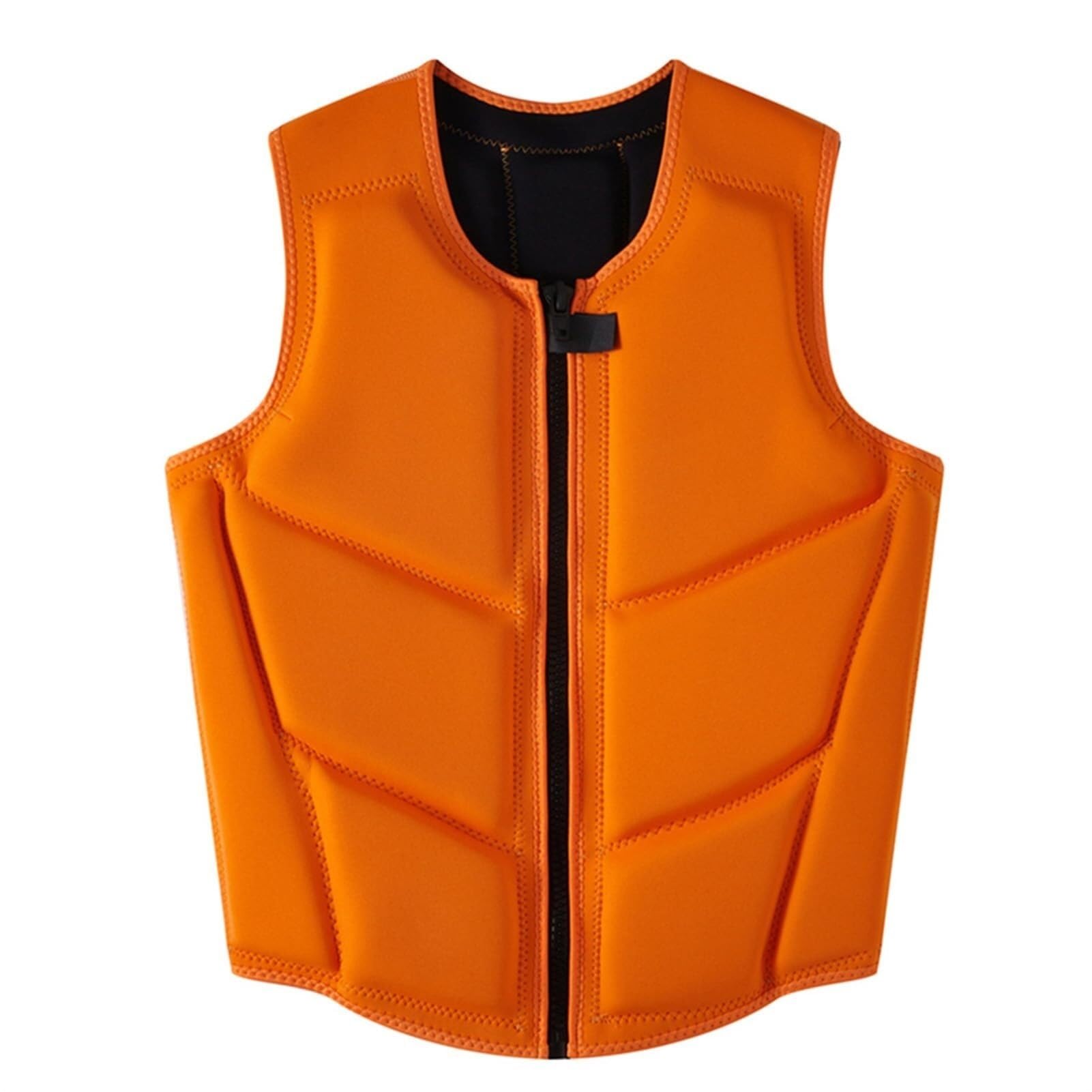 Chaleco Salvavidas de Neopreno para Adultos, Chaleco de Flotación Ajustable para Kayak, Paddle Surf, Pesca, Navegación, Deportes Acuáticos, Equipo de Natación(Orange,3XL90-100KG)