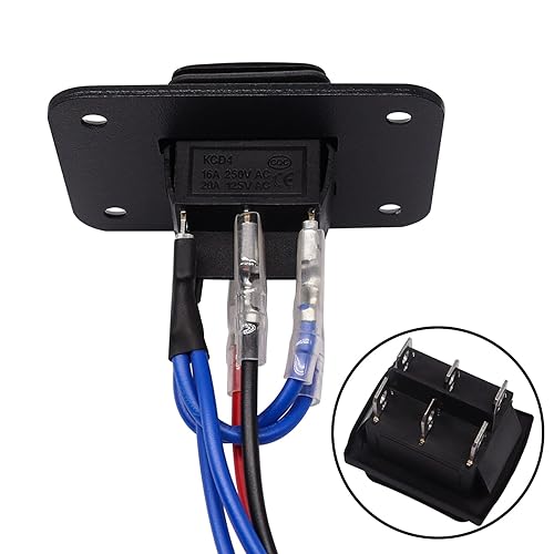 Miniatura 2 de TWTADE Interruptor de polaridad momentánea inversa impermeable DC 12V 10A Motor de control para polipasto, grúa, actuador lineal 6 pines 3