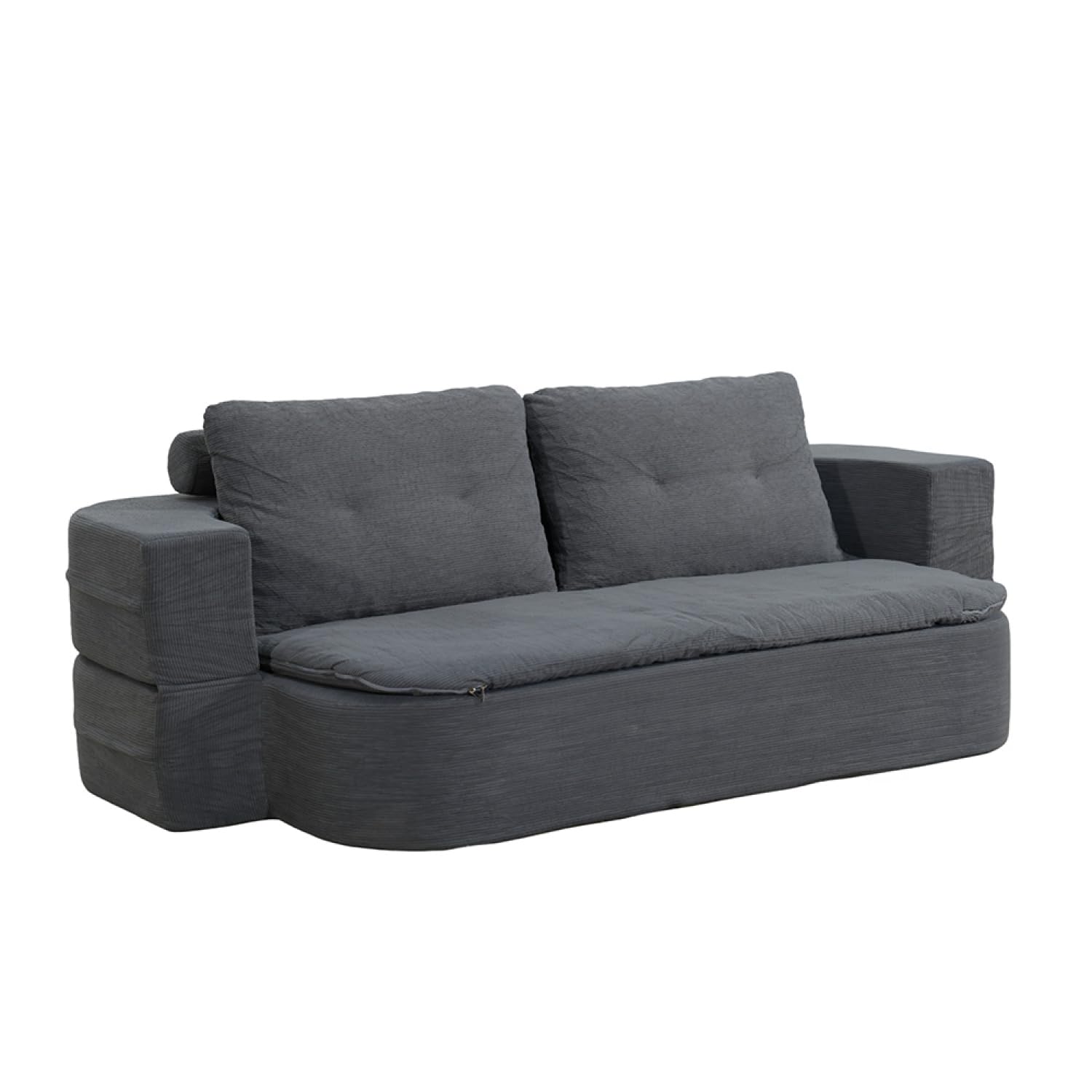 Canapé Compressé Convertible WATFORD 2 Places 115 cm Gris Polyester