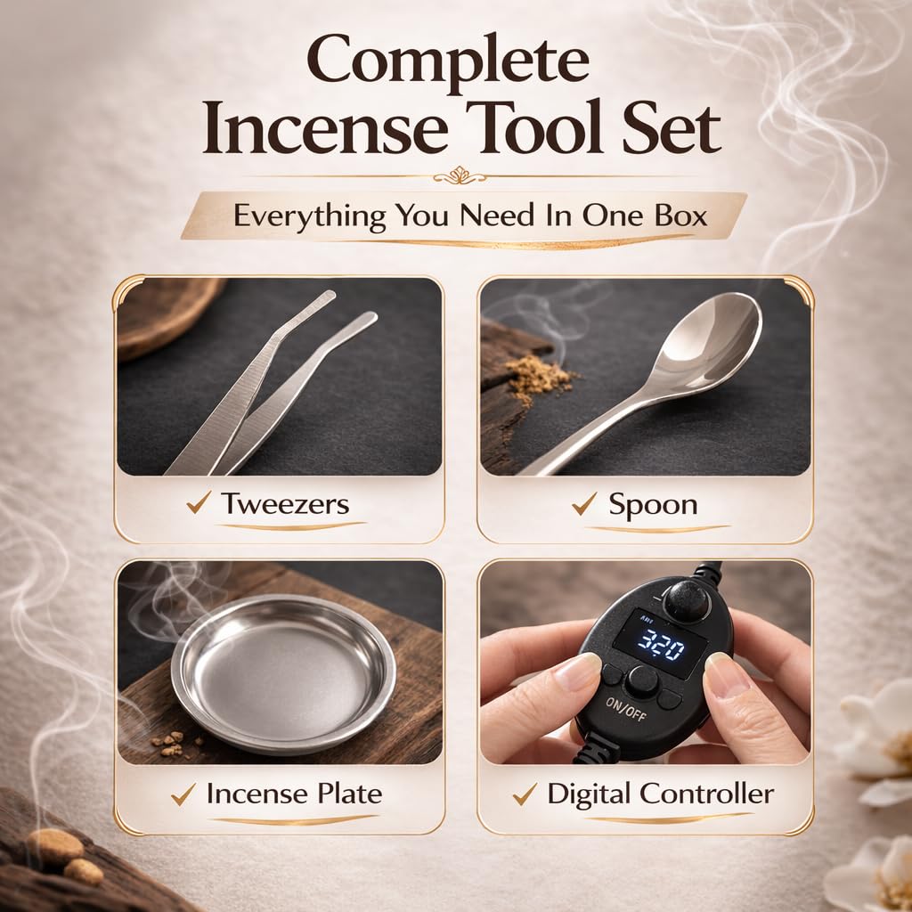 Bruciatore di incenso elettrico in ceramica, motivi classici, design cavo elegante e di fascia alta, temperatura elevata, protezione a doppio strato