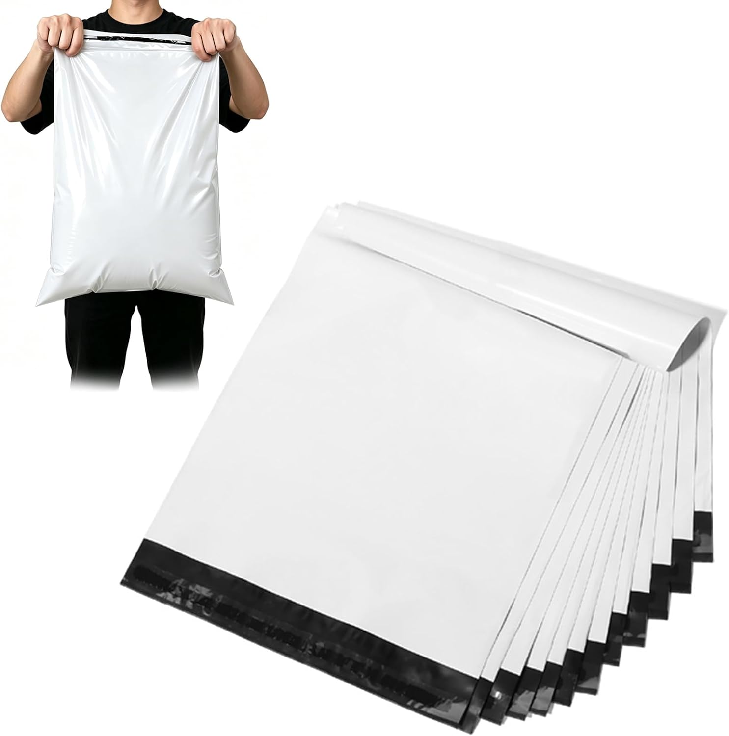 Plastikowa koperta wysyłkowa, torba pocztowa, saszetka na opakowanie, 30 sztuk | 40 x 60 cm opakowanie na ubrania, naklejki koperty wysyłkowe, odpowiednie do pakowania odzieży