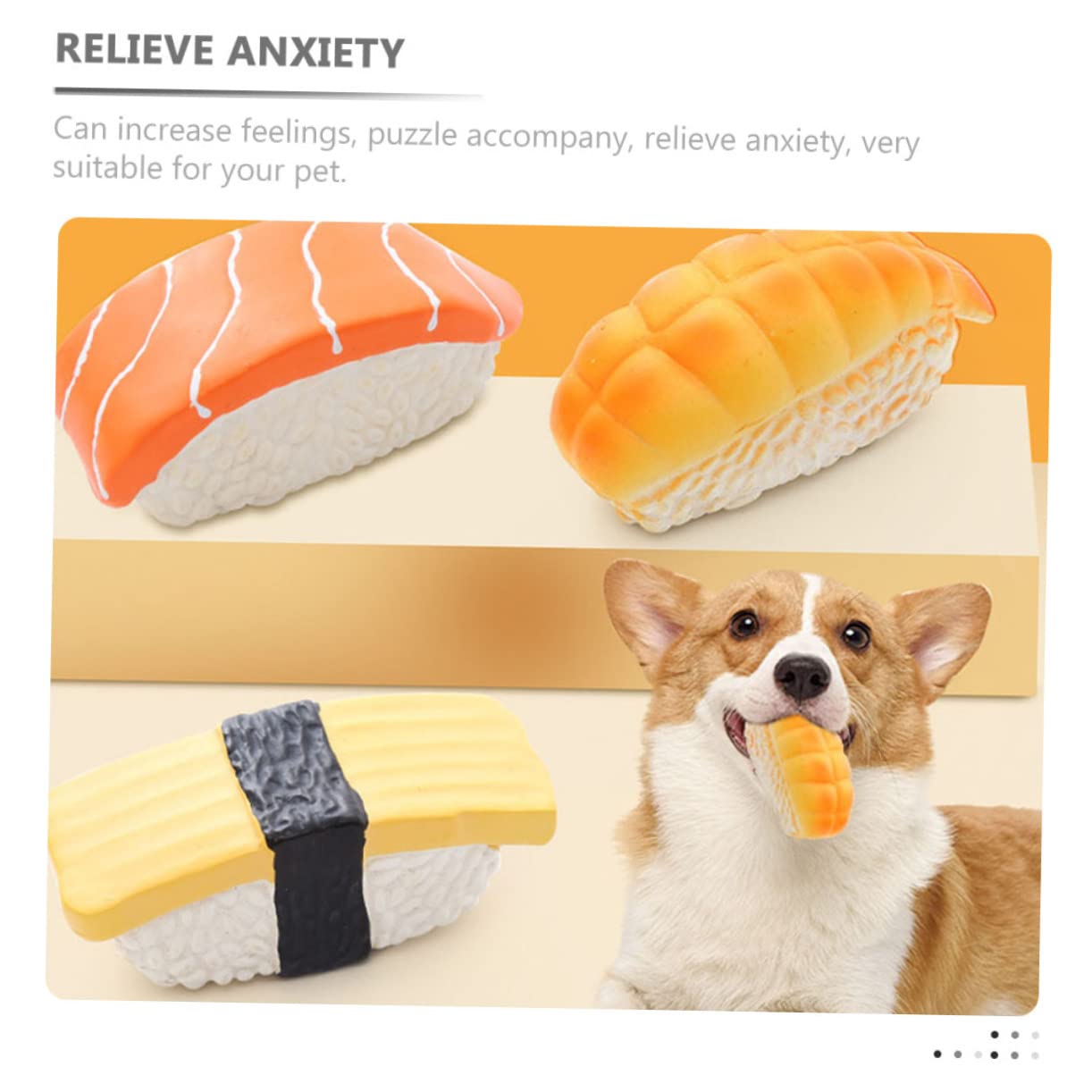 SUPVOX 9piezas Juguetes Interactivos para Perros Forma De Sushi Masticables De Natural para Cachorros Juguetes para Limpieza y Entretenimiento Canino
