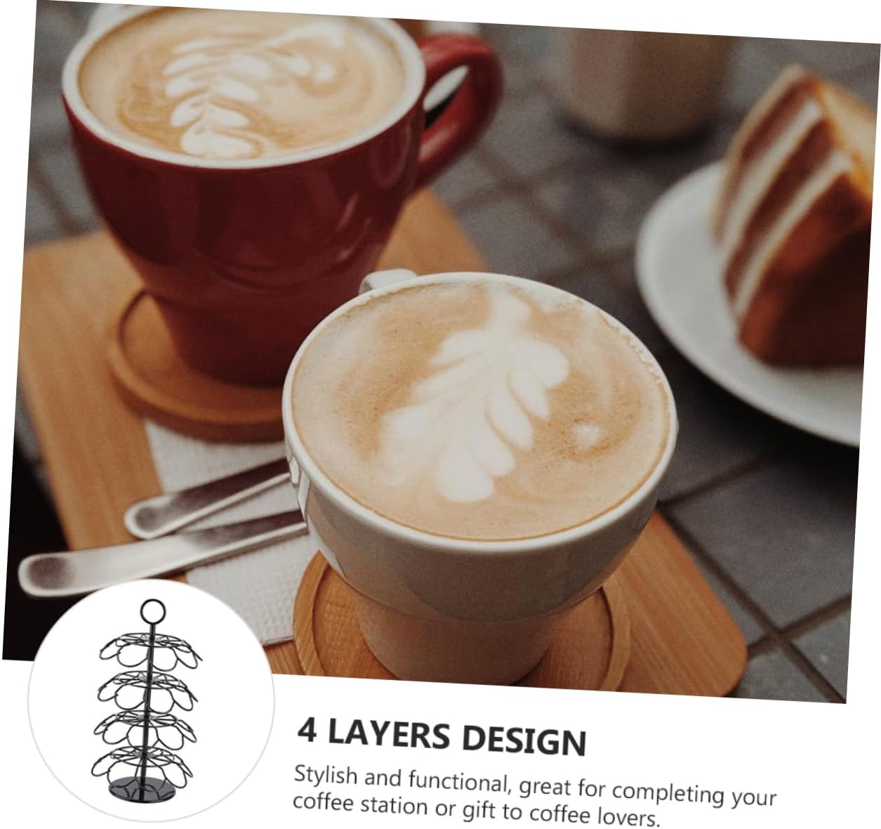 Creative Coffee Capsule Holder Capacity Storage Rack Rotate Capsule Organizer for Kitchen Home and Coffee Station