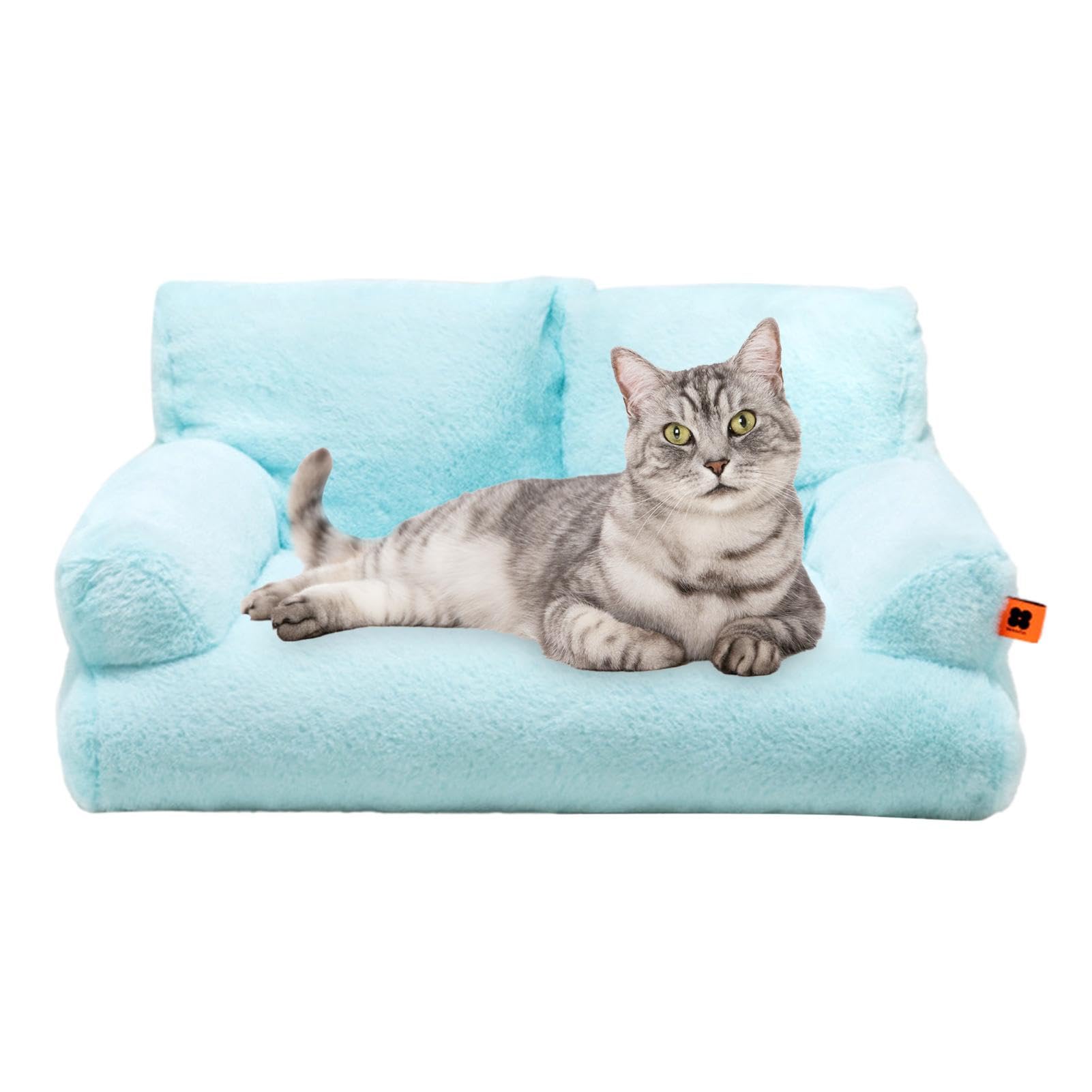 Sofá Cama para Gatos de Felpa Lavable con Fondo Antideslizante para Mascotas Pequeñas
