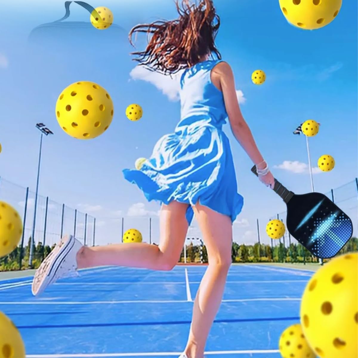 Wiosła do pickleballa, lekkie wiosło do pickleballa do użytku wewnątrz i na zewnątrz z kulkami, dla początkujących i profesjonalistów (Color : K)