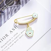 Vista 5 de MANVEN Hamsa - Broche de protección contra el mal de ojo, broche para pañales, regalo de cumpleaños