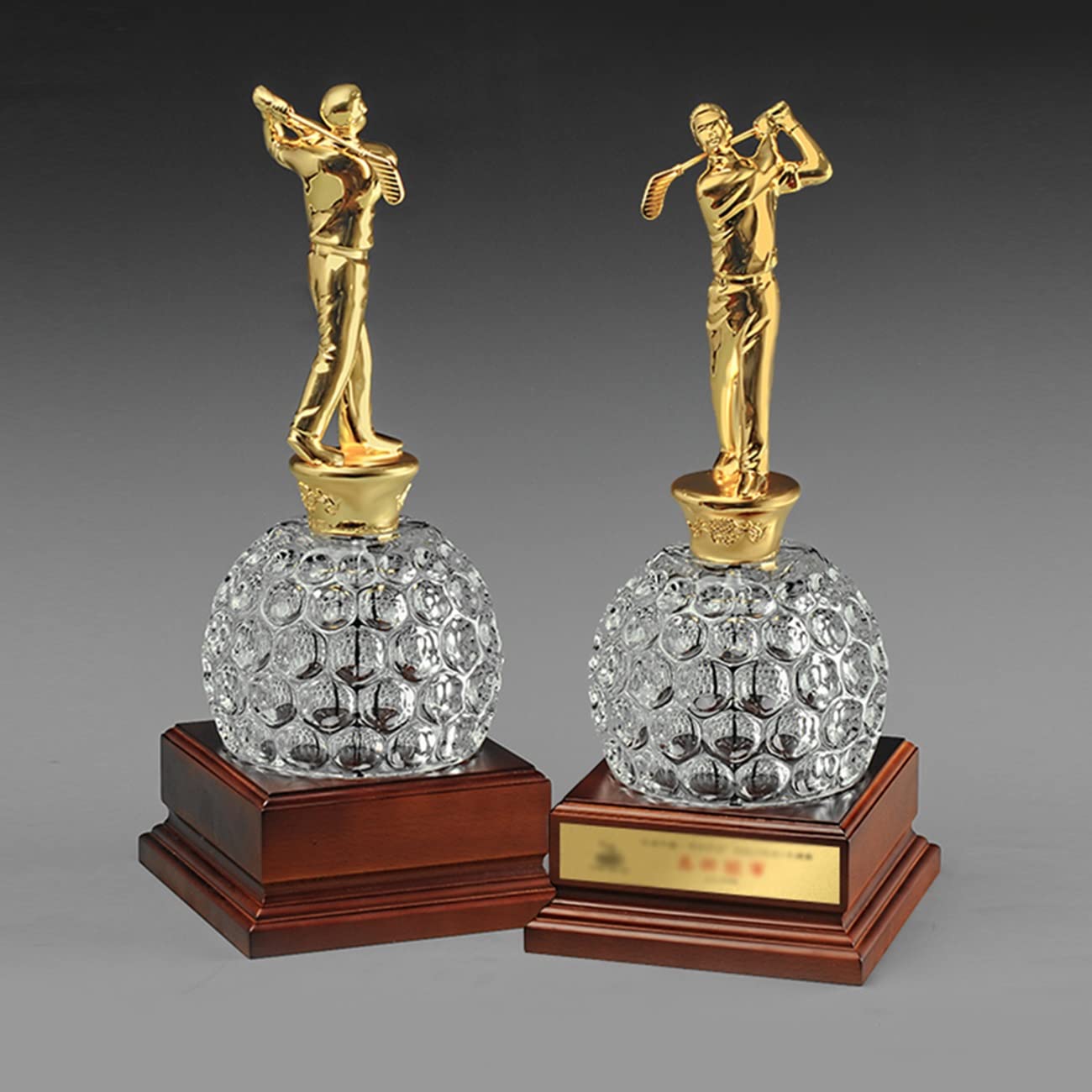 Pokale, Medaillen Auszeichnungen Professionelle Golfturnier-Trophäe Trophäe Der Sportmeisterschaft Trophäe Aus Massivholz Mit Schriftzug Gold-Silber-Bronze-Golf-Trophäe Verleihung Der Gedenktrophäe Po