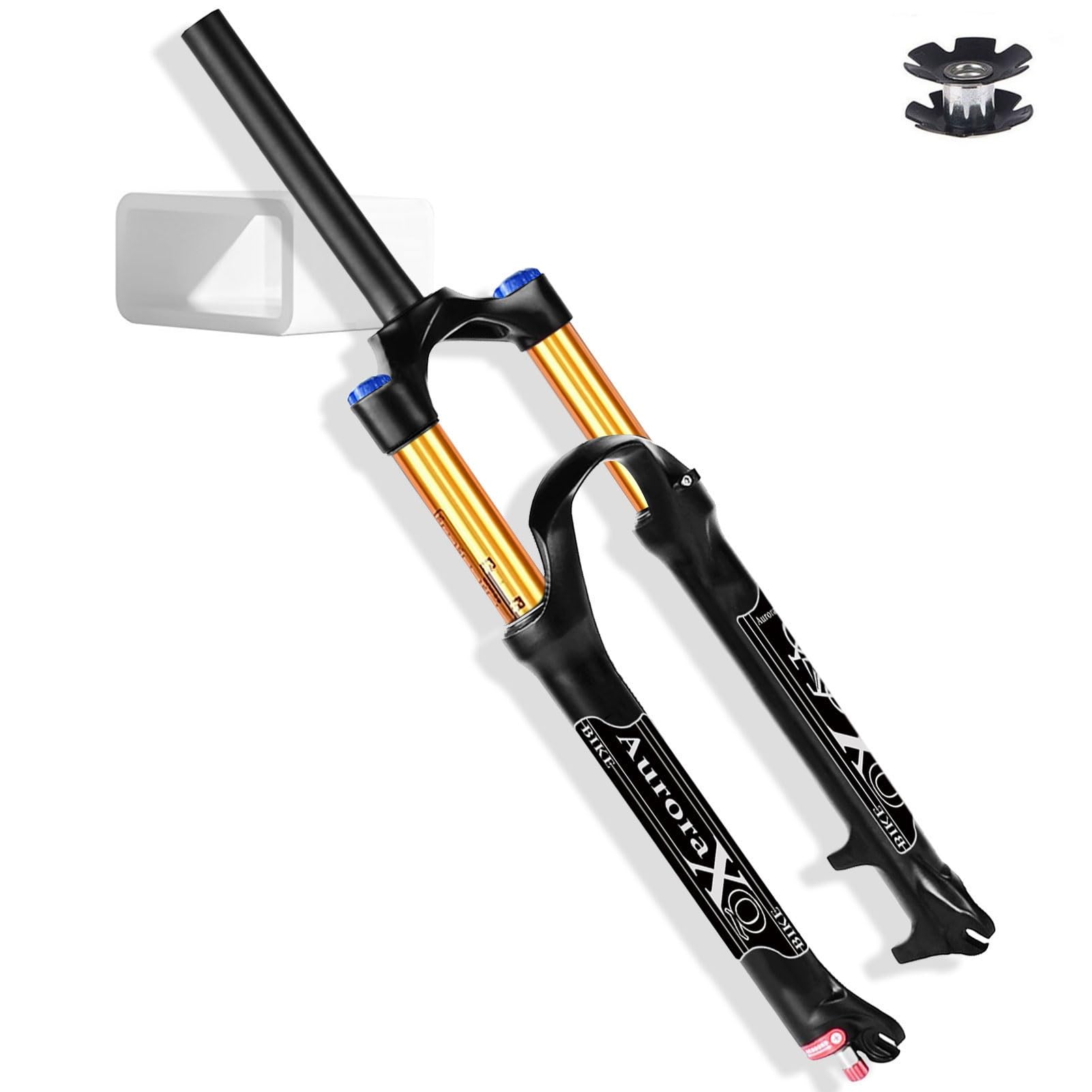 XGSUZNE AuroraXQ 120mm Travel 26 27.5 29 Inch Mountain Bike Fork, Straight/Tapered Rebound Adjust Magnesium Alloy Bicycle Front Forks for MTB