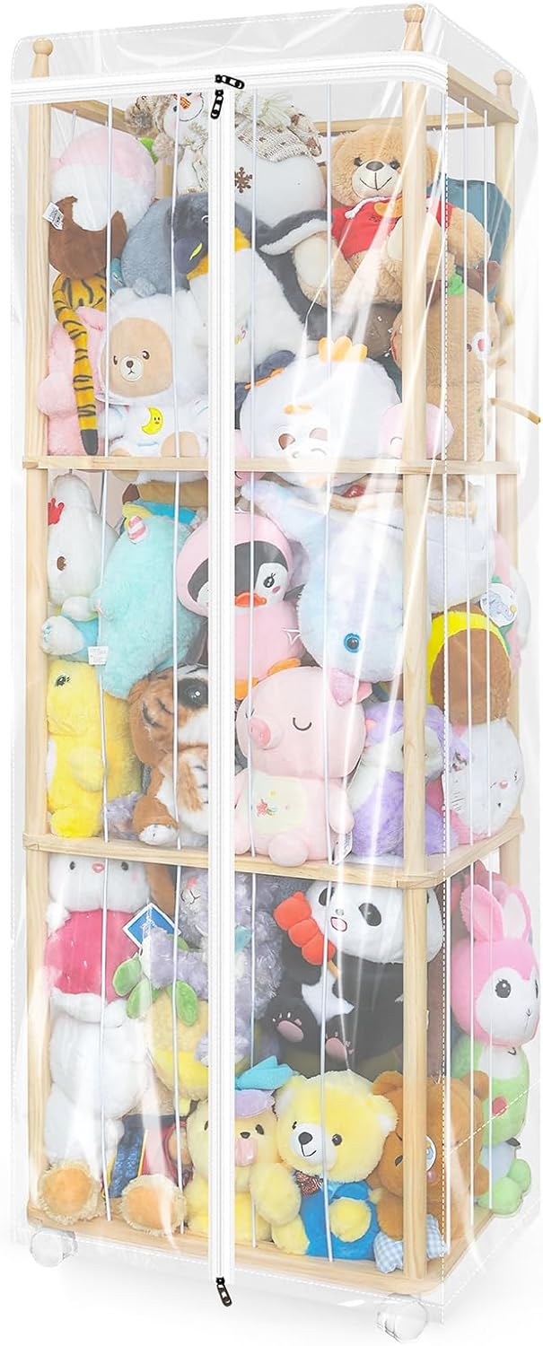 Wooden stuffed animal storage cabinet for playrooms bedrooms nursery