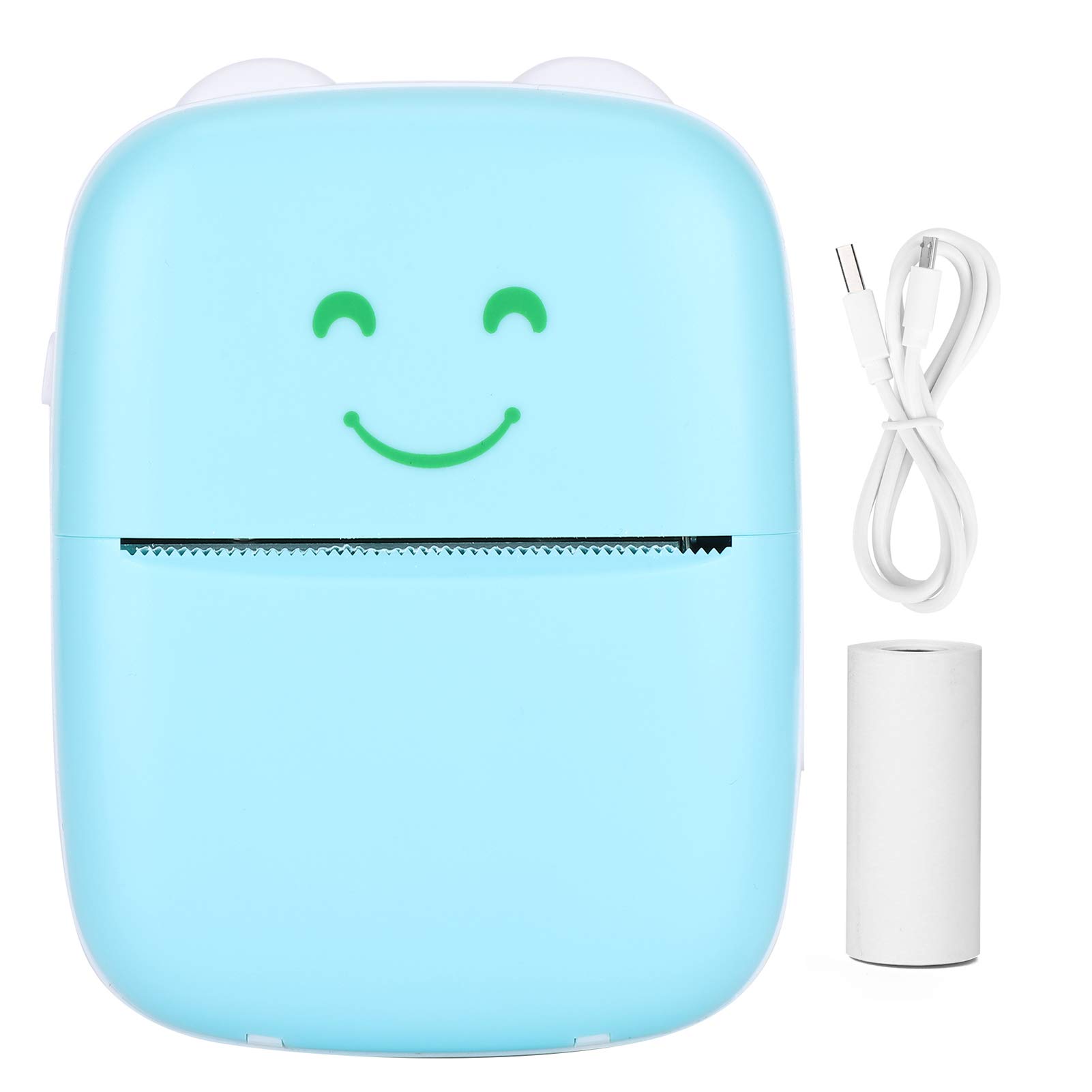 Pocket Printer,Mini Bluetooth Wireless Portable BT Thermal Printer,Mobile Printer Label Photo Printer,Compatible with All Smartphones,for Learning Assistance,Study Notes,Journal,Fun,Scrapbook,Blue