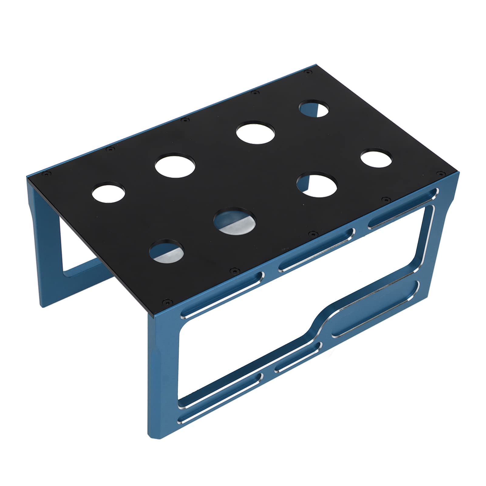 Estación de reparación de automóviles RC Plataforma de ensamblaje de exhibición Soporte de trabajo para automóvil RC Estación de trabajo estable para automóviles modelo 1/10 1/8 (Blue)