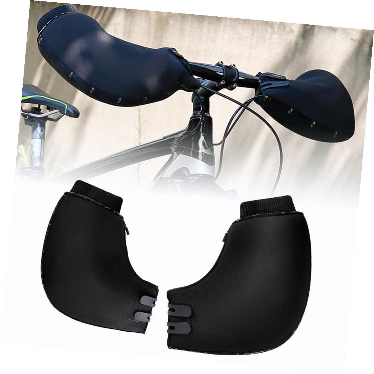 GALPADA Warme Lenkerhandschuhe für Fahrrad und E Scooter Winddichte und Dicke Winter Fahrradhandschuhe aus Neopren und Baumwolle für Kalte Wintertage 1 Paar
