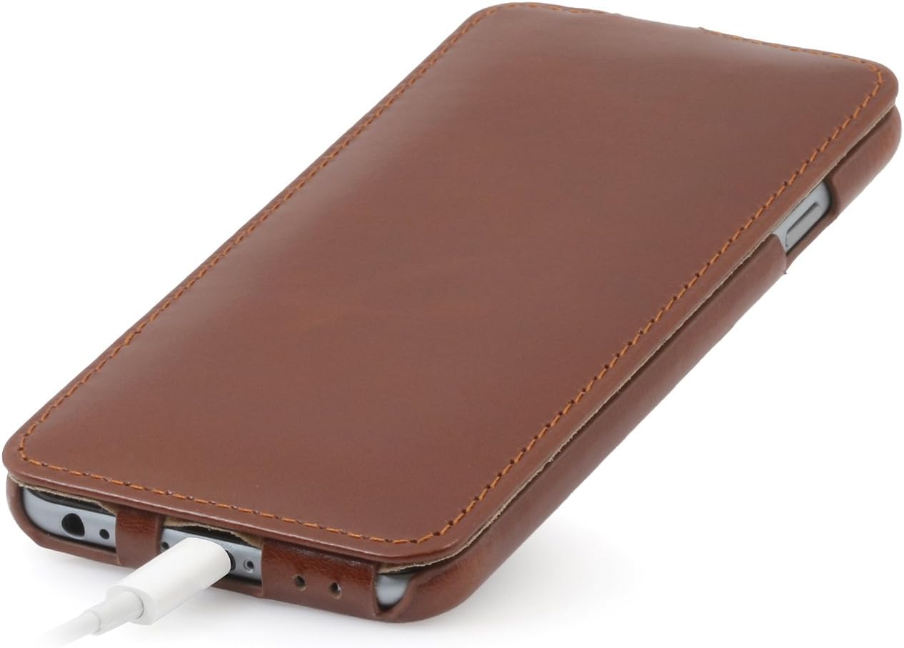 StilGut® UltraSlim, Genuine Leather Case for iPhone 6 & iPhone 6s (4.7''), Cognac Brown