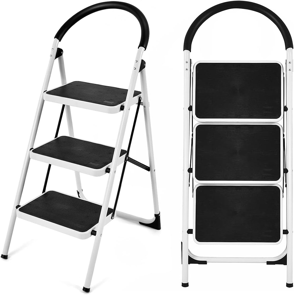 Costway 3 Step Ladder, Folding Step Stool Stepladders W/Widen Pedal