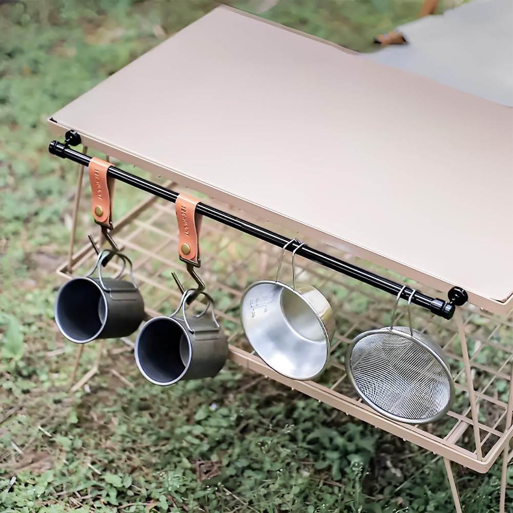 Magnetische Gardinenstangen, Hängestange mit 2 Magnet Haken | Metall Tür Handtuchhalter Kühlschrank Outdoor Camping Tisch Stange Aufhänger Küchenherd Backofen Geschirrspüler Waschmaschine