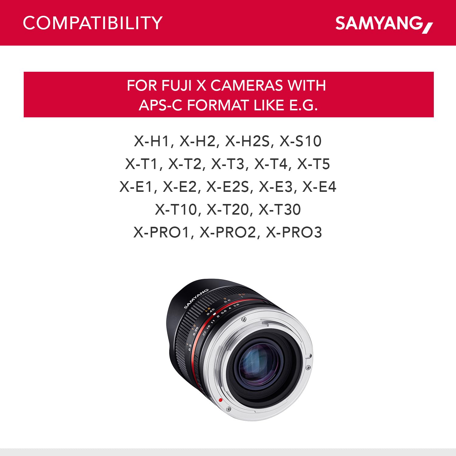 Samyang MF 8mm F2.8 Fisheye II Manual Focus Lens for Fuji X