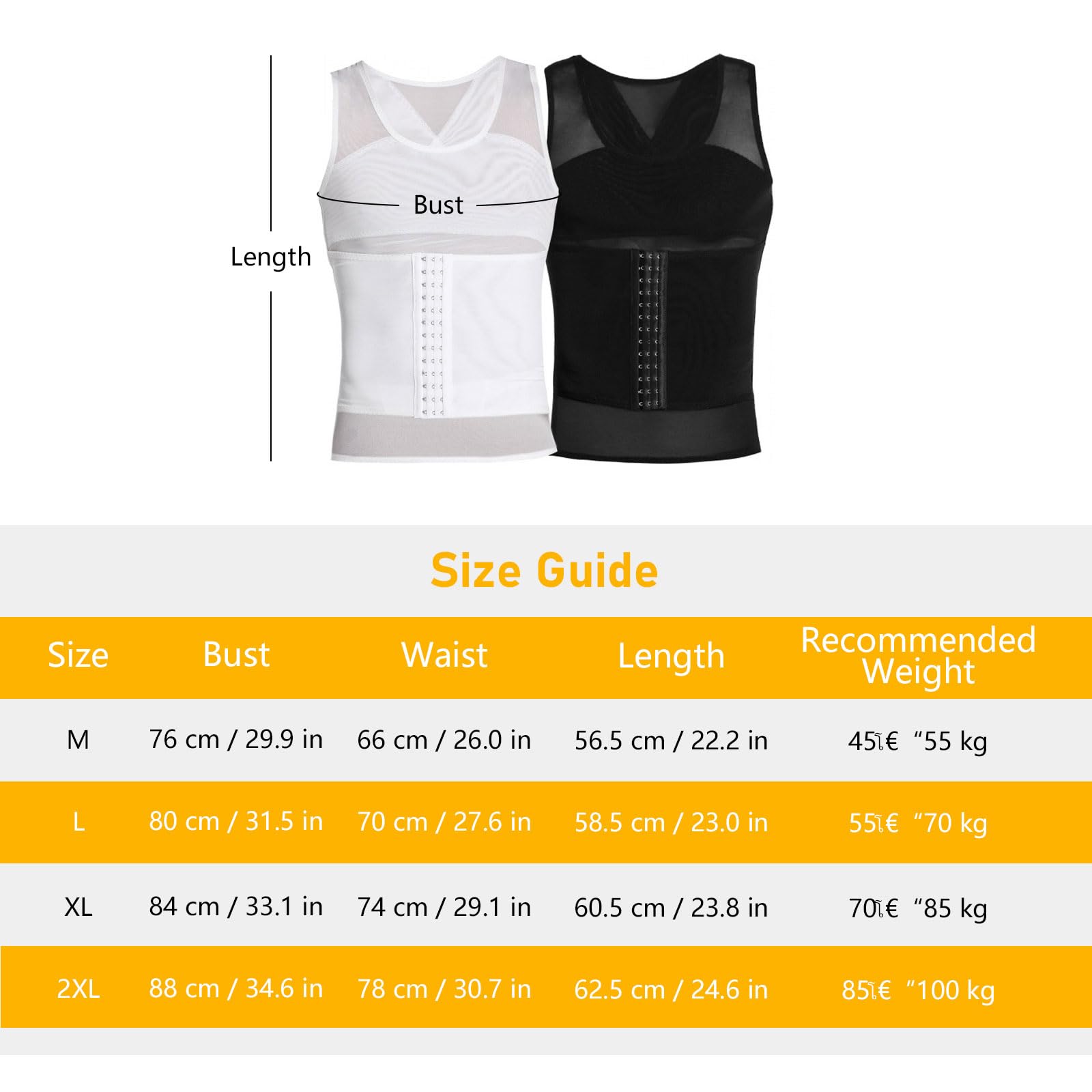 Mayoii Chemise de compression pour homme avec crochets sur le devant, gilet amincissant pour homme, gilet moulant, contrôle du ventre, gilet de compression pour homme