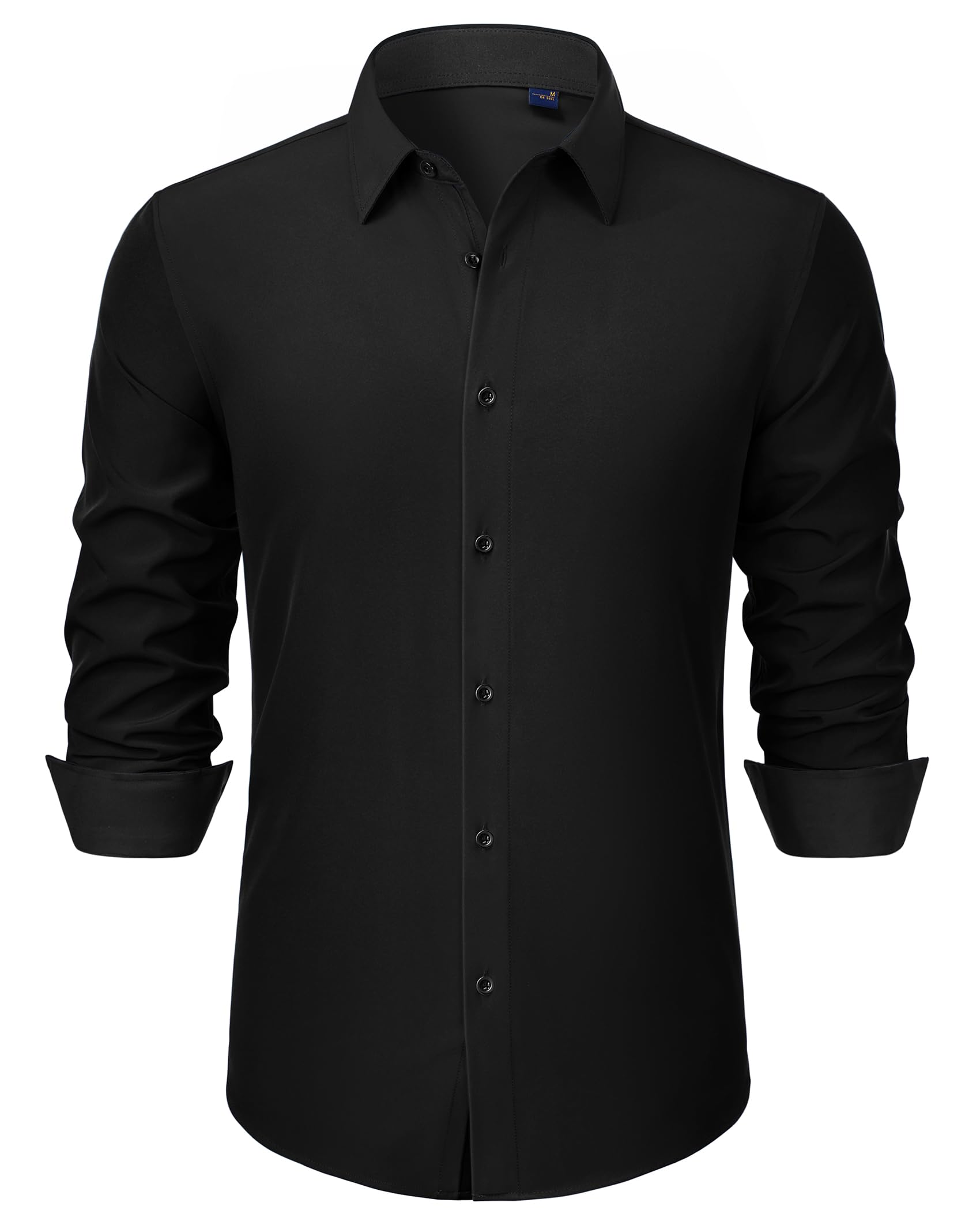 J.VER Hemd Herren Langarm Business Casual Hemden Knitterfreies Stretchhemd Regular Fit Freizeithemd Bügelfrei Unifarben Anzughemd Alltag Oberhemden
