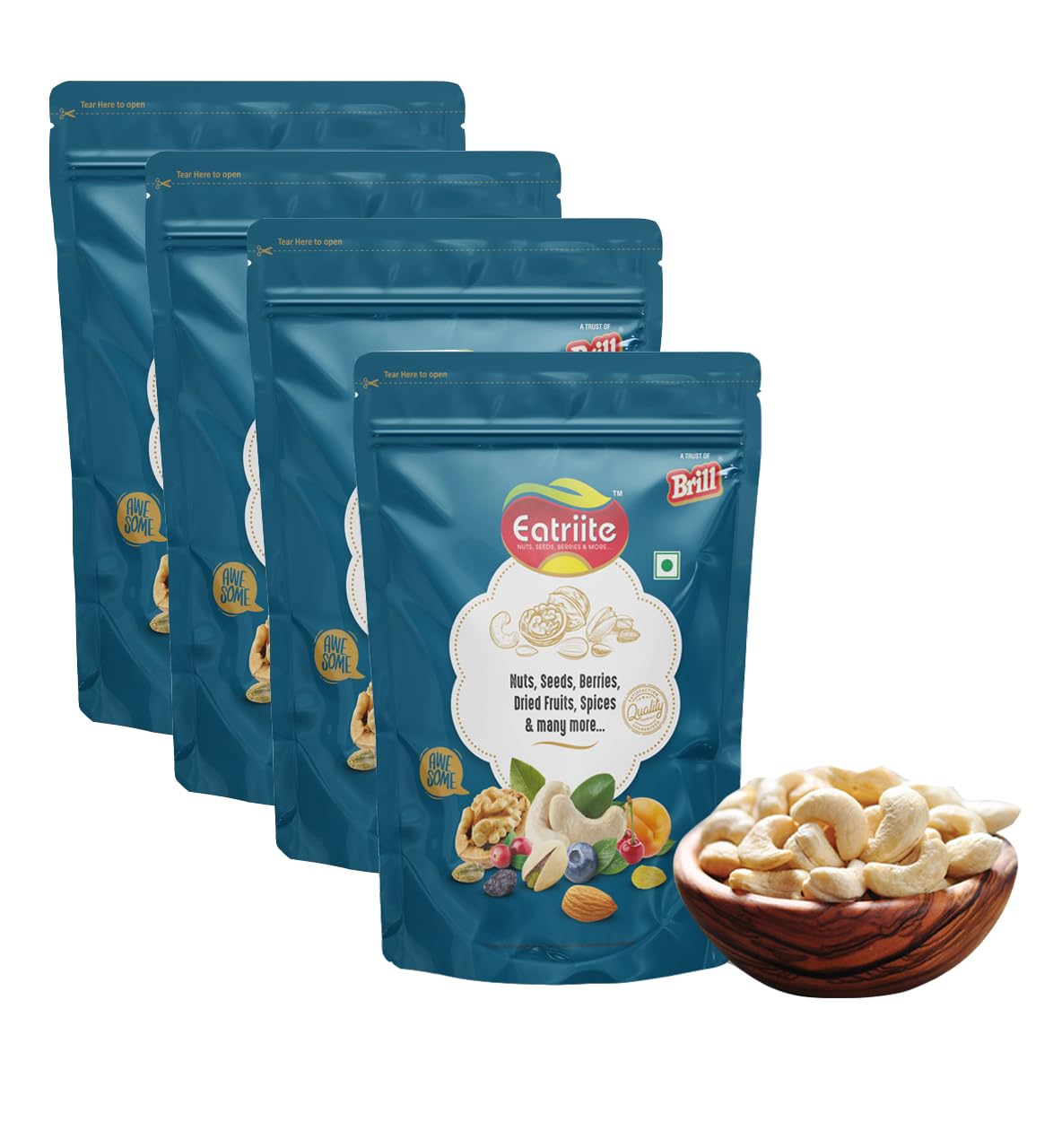 Eatriite NUTS, SEEDS, BERRIES & MORE Plain&Raw Whole Cashews 1 Kg(250G X 4) (B0C85Y5R6F) Amazon Price History, Amazon Price Tracker
