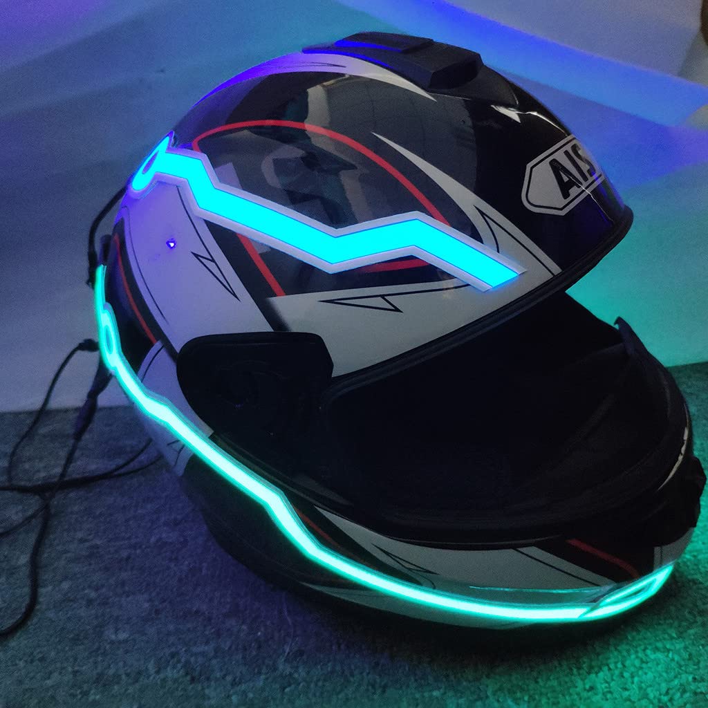 You Glow Girl Helmet EL Light Bar, LED Motorcycle Helmet Light Strip, Night Riding Signal, 3 Modes, Easy Install, Ice Blue : Tools & Home Improvement