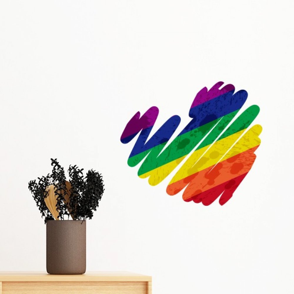 Papier peint LGBT cœur arc-en-ciel pour personnaliser une chambre