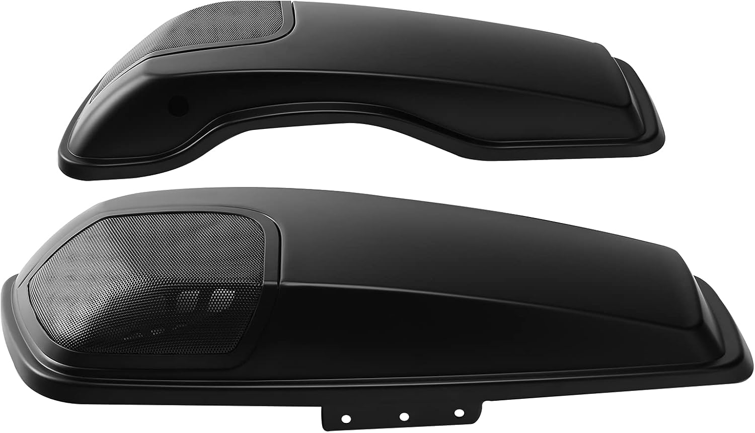 Green-L Black Denim Saddlebags Lids with 5x7 Speaker Cut Out Fit for Harley Touring Street Road Electra Street Glide 2014-2024