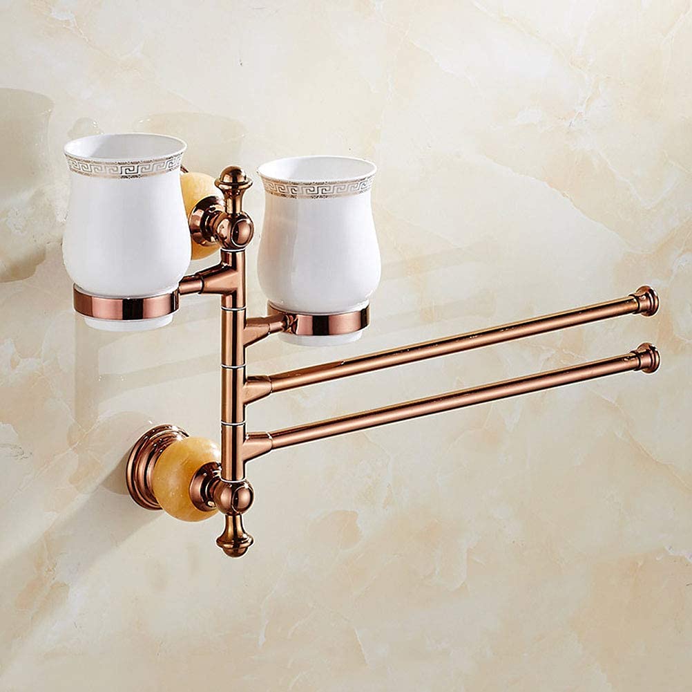Porte-serviettes salle de bain or rose 3 gobelets pour une ambiance d'hôtel à la maison