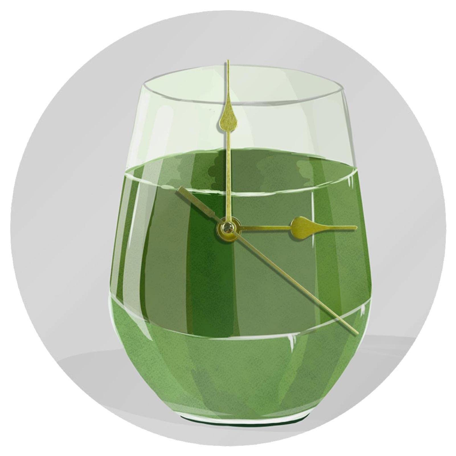 Horloge murale acrylique haut de gamme verte 24 cm pour maison