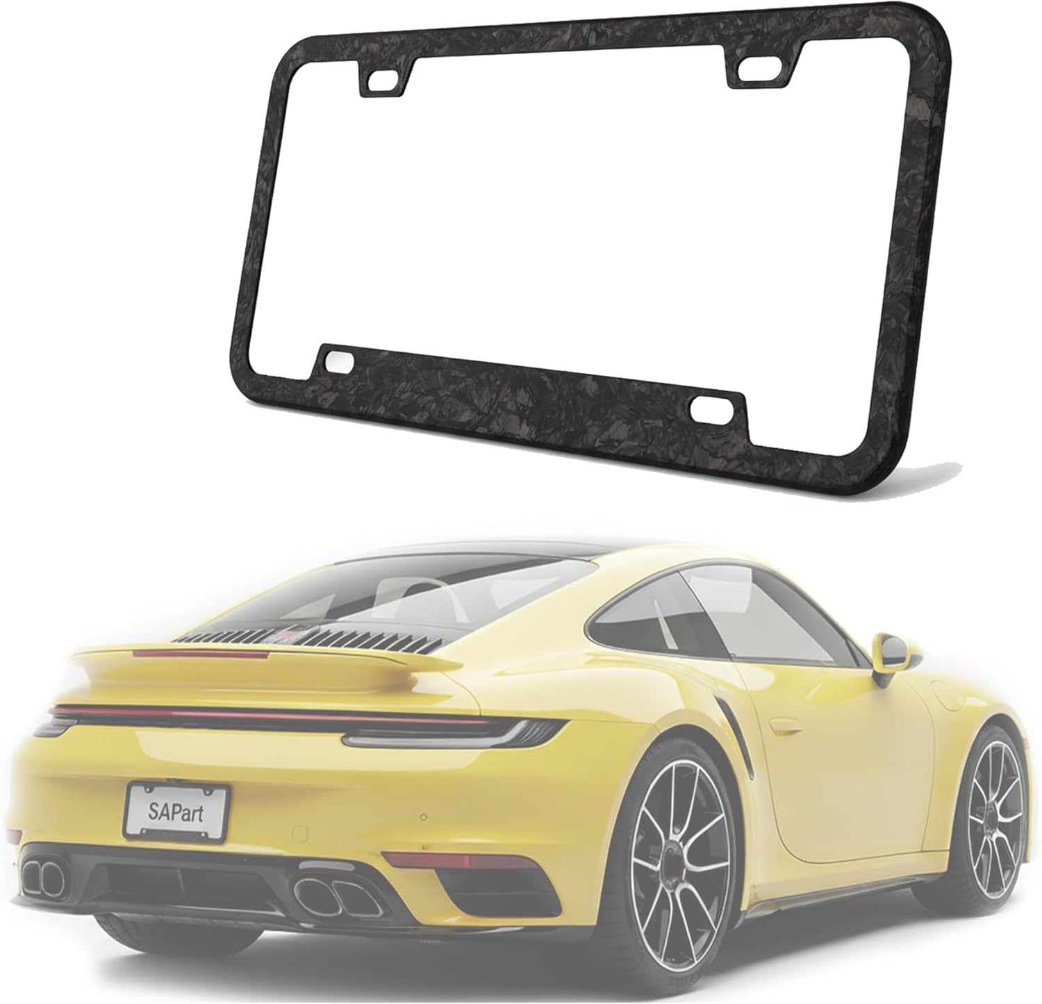 for Porsche License Plate Frame New Gen Carbon Composite 718 911 Macan Panamera Cayenne Taycan Anti-Theft Screws Street Legal Ultra Light Aerospace Materials