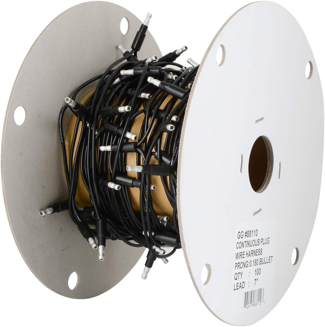 Grand General 88112 Wire Roll (7" White Single 0.180 Bullet Continuous, 100 Plug)