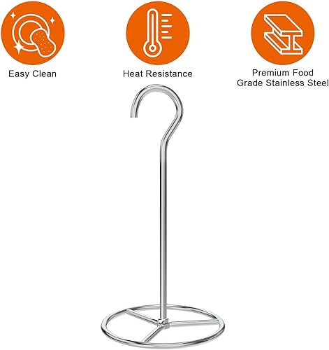 Miniatura 5 de Brocheta vertical Al Pastor con púas extraíbles (1 sartén, 3 brochetas de 8 pulgadas, 10 pulgadas y 12 pulgadas), colgador de pavo, estante para