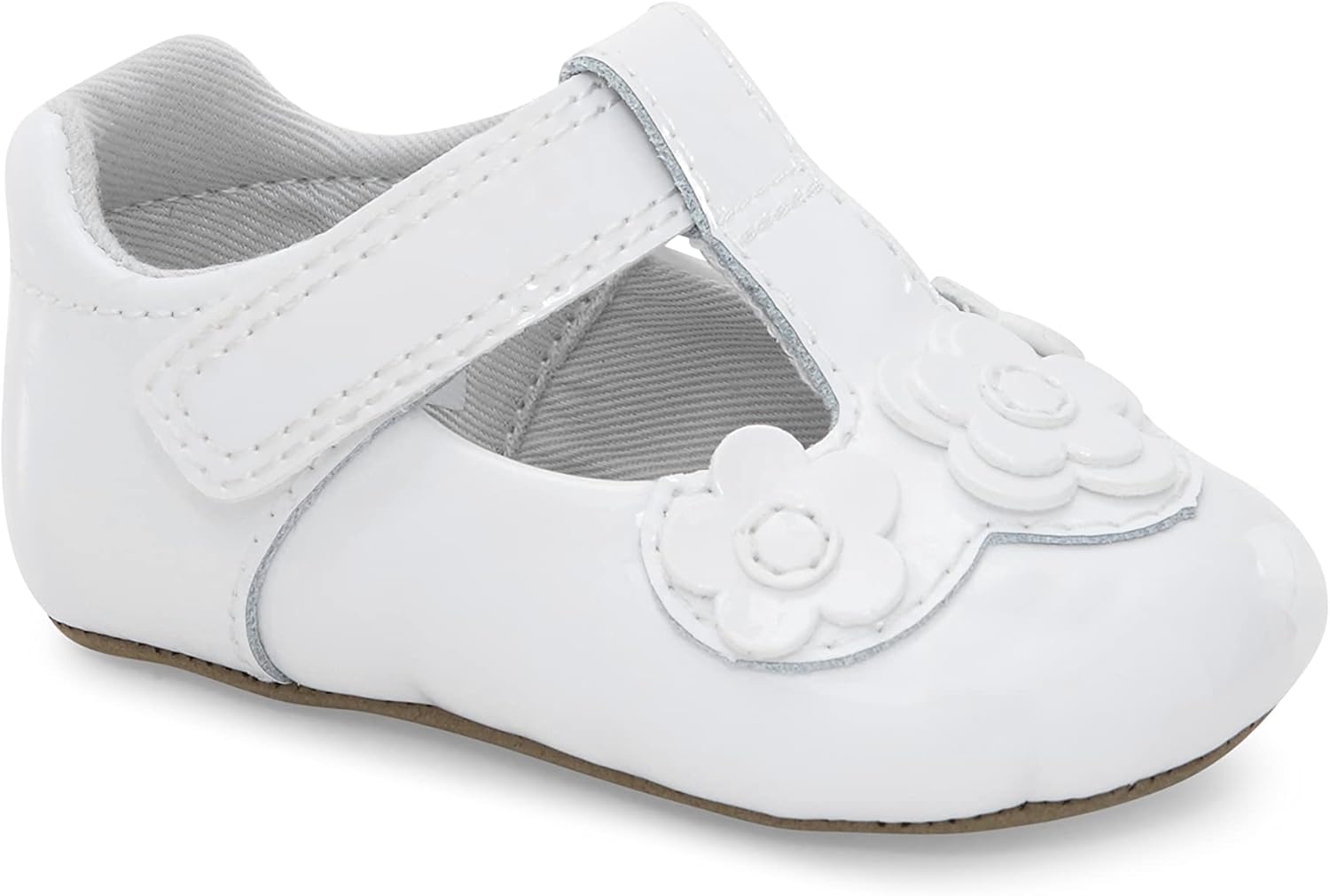 Stride Rite Girls Pw-Nori Crib Shoe, White Patent, 4 Toddler