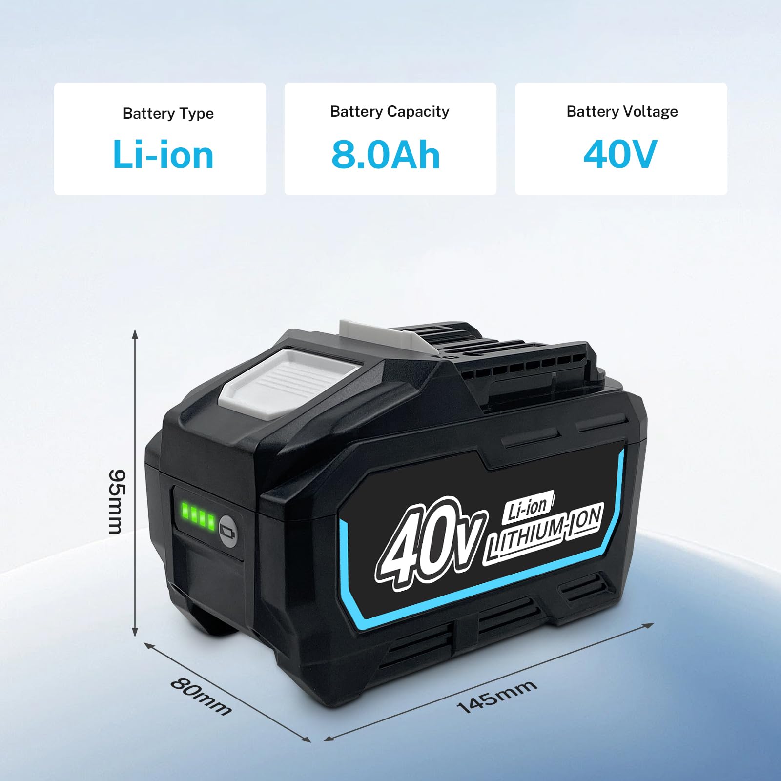 40 V 8,0 A bateria zamienna kompatybilna z Makita BL4080F BL4040 BL4025 BL4025B BL4020 BL4050 akumulatorowe elektronarzędzia z wyświetlaczem LED