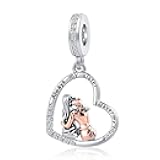 Mom Baby Footprint Grandma Best Friend Charm Crystal Bead for Pandora Bracelet