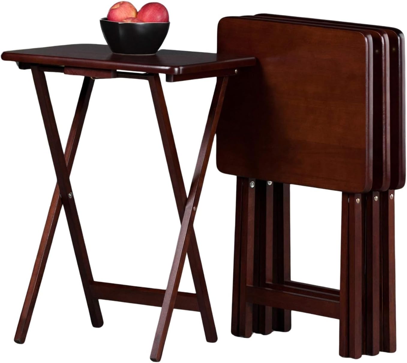 Amazon.com: Oakestry Alex Single Snack Tables Antique Walnut for Living ...