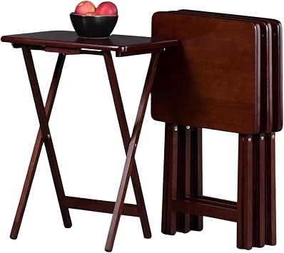 Alex Single Snack Tables Antique Walnut for Living Room Bedroom or Office Elegant and Space-Saving Design for Convenient Use Compact and Practical for Small Spaces or Apartments