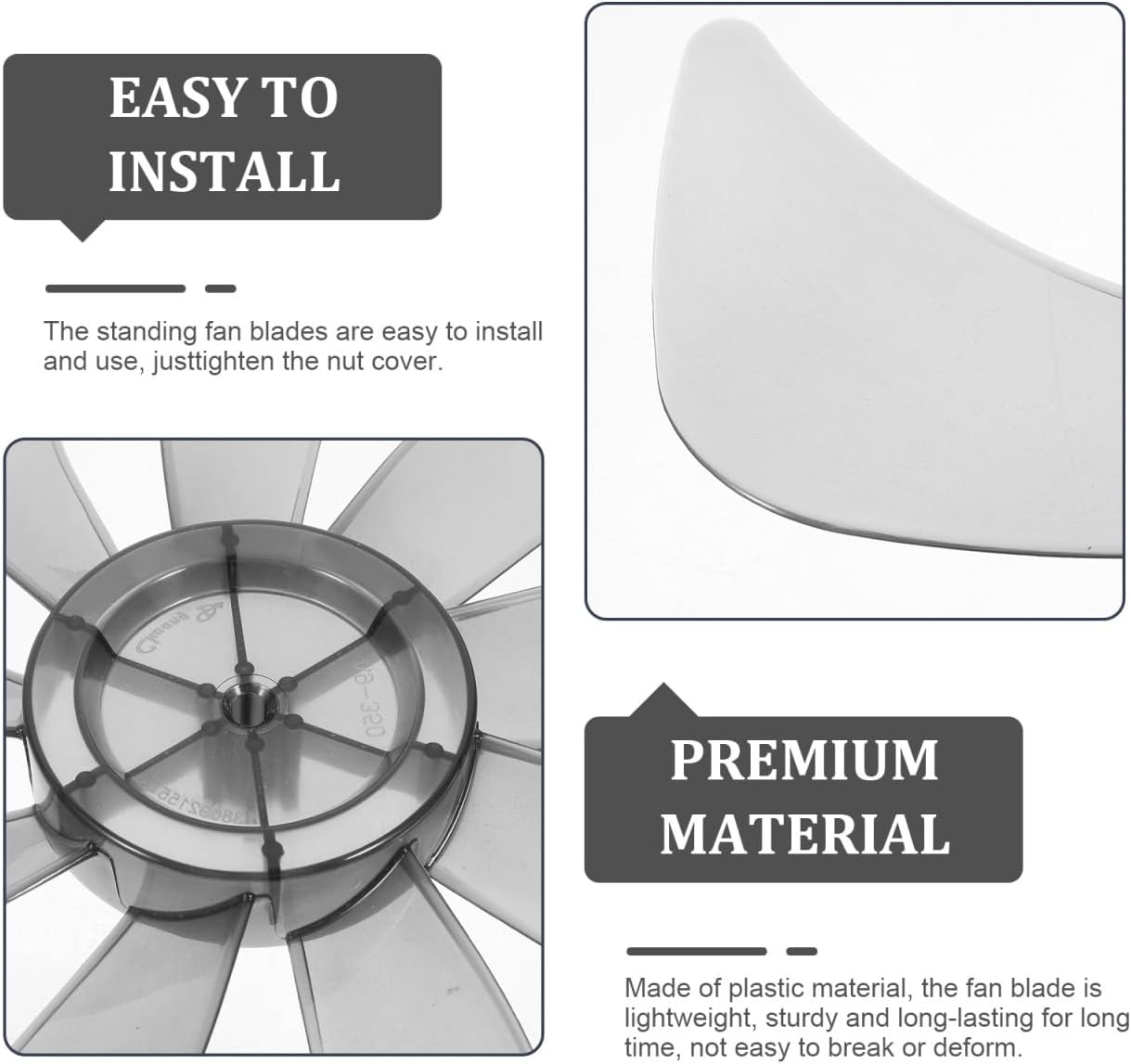 MERRYHAPY Replacement Fan Blades for Table and Standing Pedestal Fans High-temperature Resistant Material and Lightweight Fan Accessories for Indoor Use