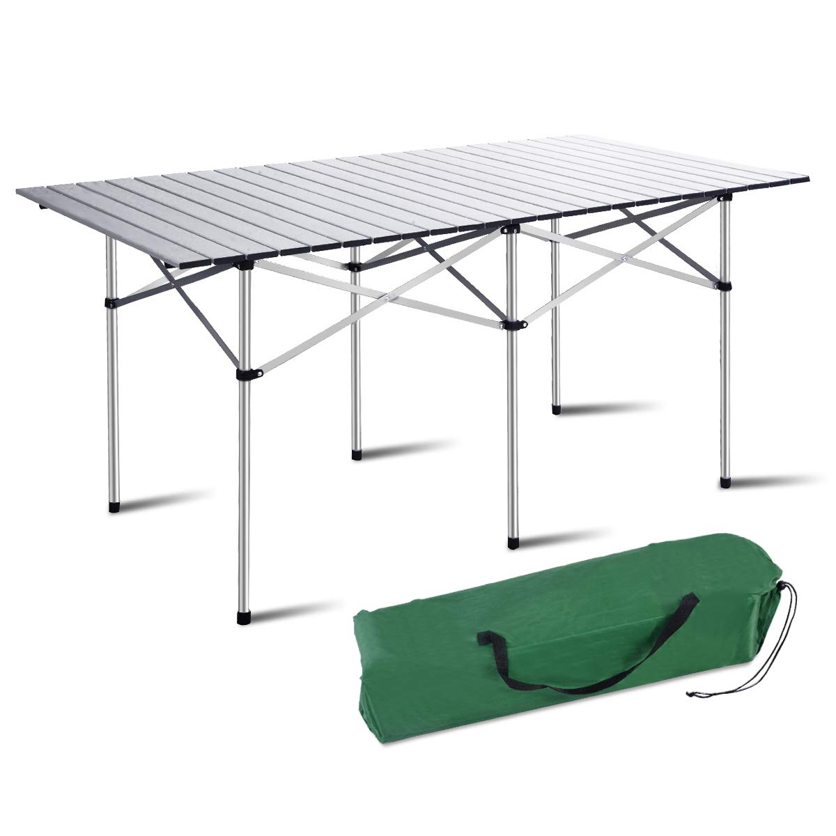 Buy COSTWAY Aluminum Folding Camping Table, Roll Up Portable Picnic